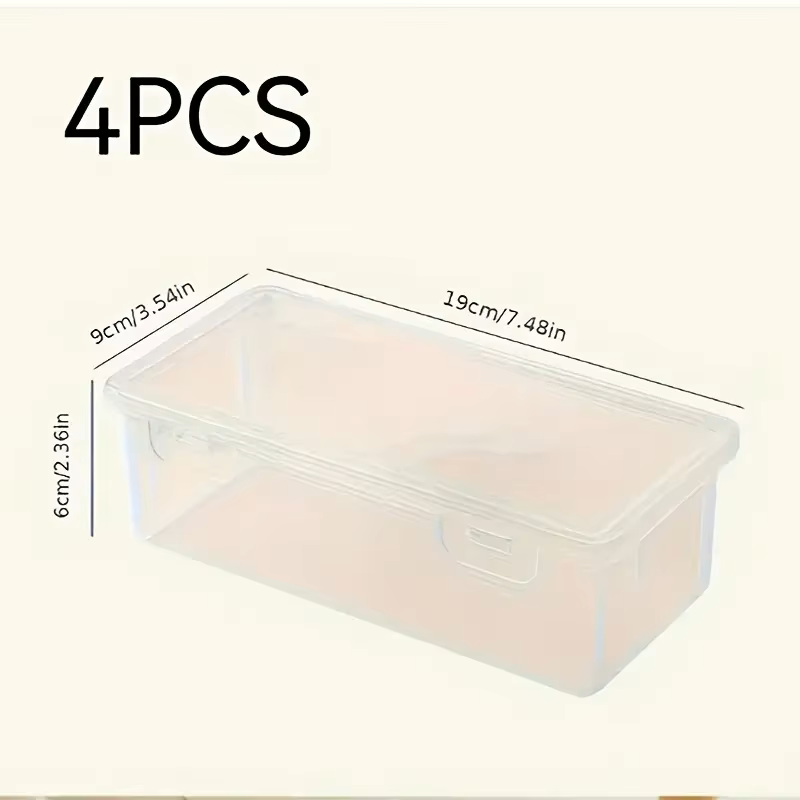 Stationery And Office Supply Stores - 4 Large Transparent PP Storage Boxes