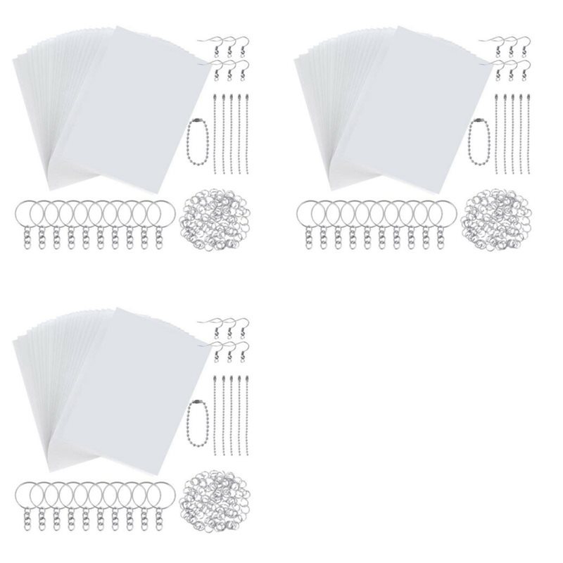 Paper Punch 3 Hole - 3 Set Shrinky Art Paper Heat
