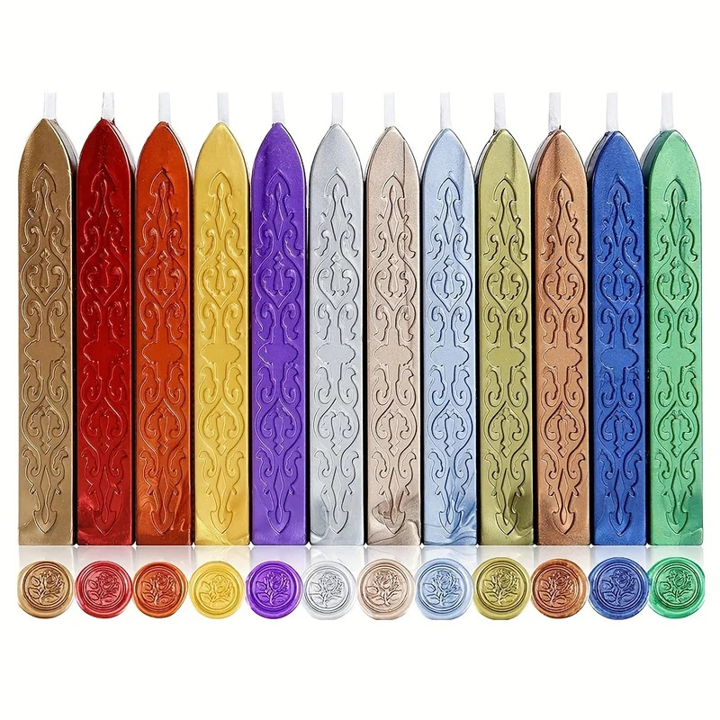 12pcs/bag Metallic Mixed Color - Wax Seal Stamp Kit ulasan dan harga