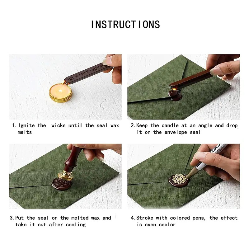 12pcs/bag Metallic Mixed Color - Wax Seal Stamp Kit ulasan dan harga