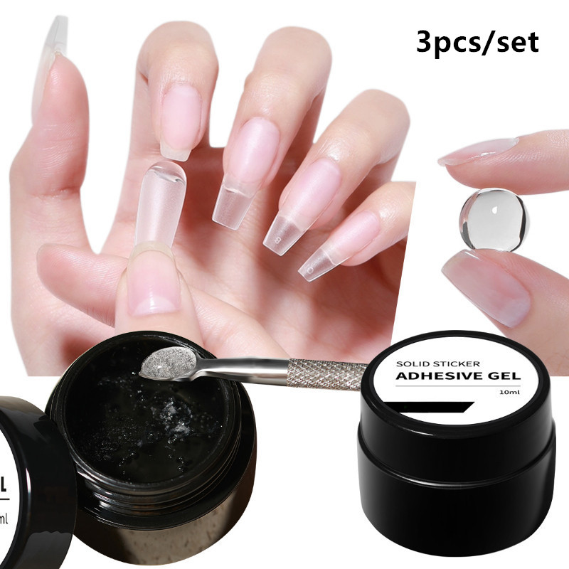 3pcs/set Solid Nail Tips Gel S - Glue Stick Pack ulasan dan harga