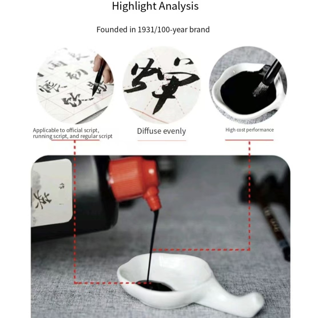 Black Chinese Calligraphy Ink  - Calligraphy Ink Bottle ulasan dan harga