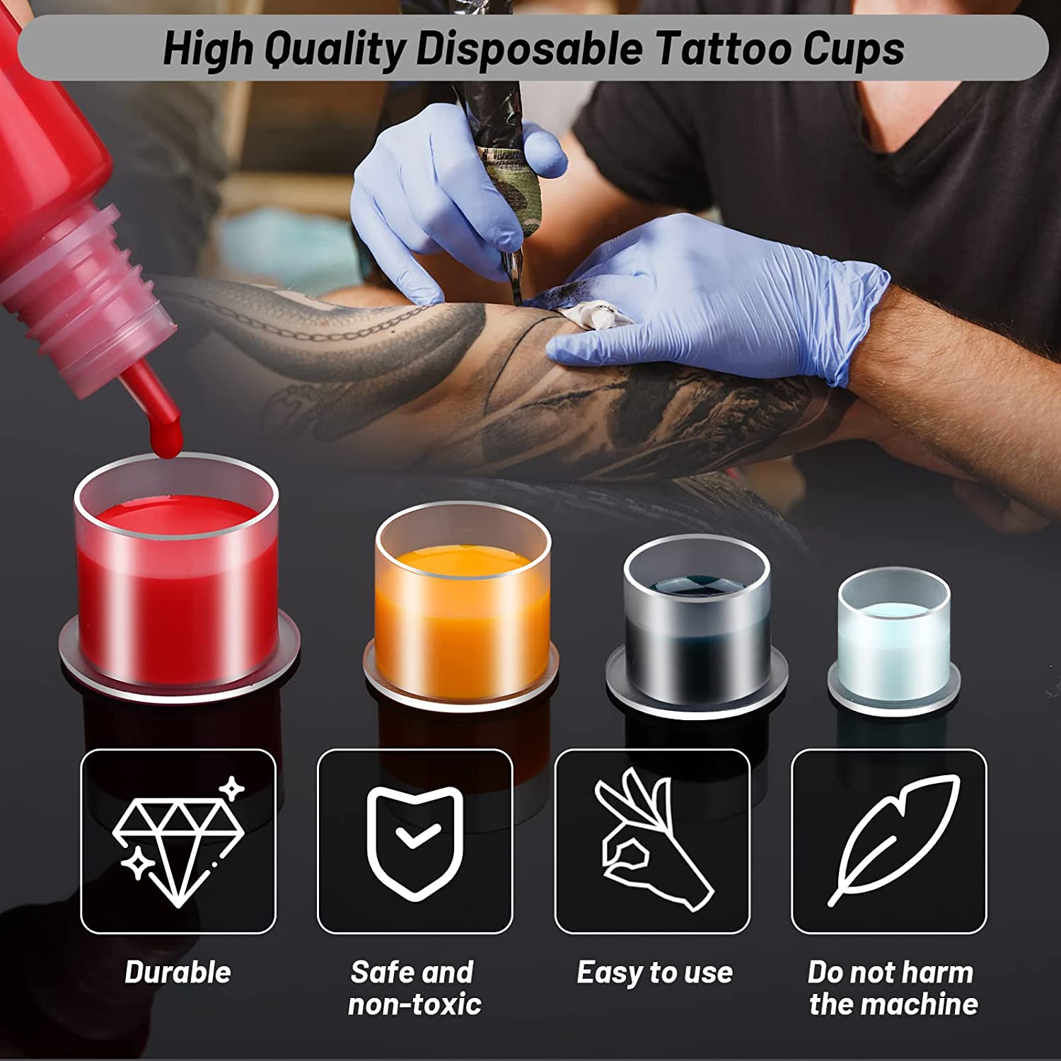 100pcs Disposable Tattoo Ink C - Calligraphy Ink Bottle ulasan dan harga